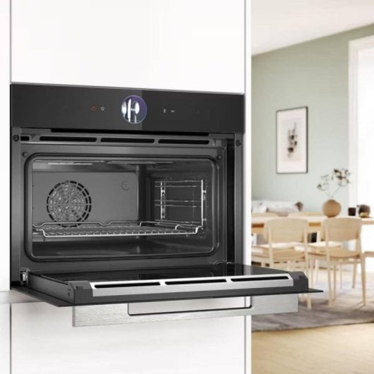 Forno Embutido Elétrico Bosch CSG7361B1 47L Preto com Anel de Controlo Digital e Função Steam Plus