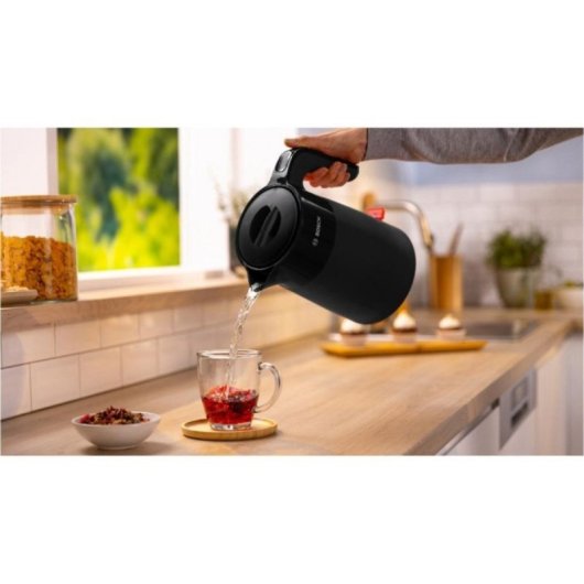 Hervidor Eléctrico 1.7L 2400W Negro Plástico, Indicador Nivel Agua, Apagado Automático