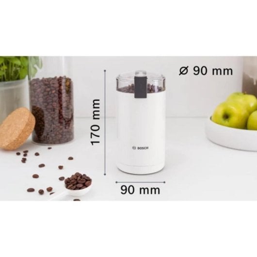 Bosch TSM6A011W Kaffeemühle 180W Weiß 75g Edelstahlmesser 10 Tassen
