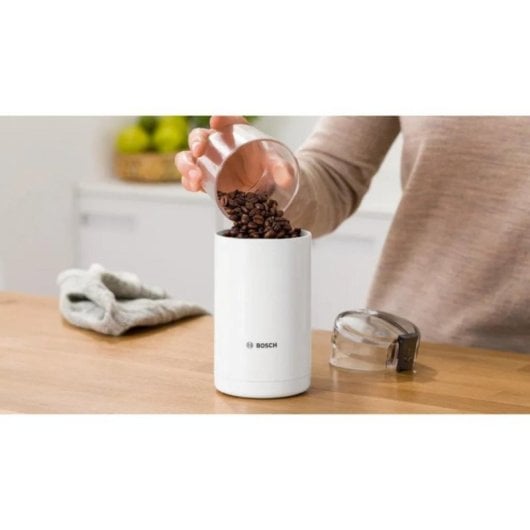 Bosch TSM6A011W Kaffeemühle 180W Weiß 75g Edelstahlmesser 10 Tassen