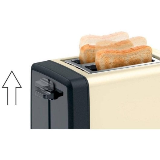 Tostadora Bosch TAT4P427 970W Crema y Negro - 2 Rebanadas, Control Giratorio