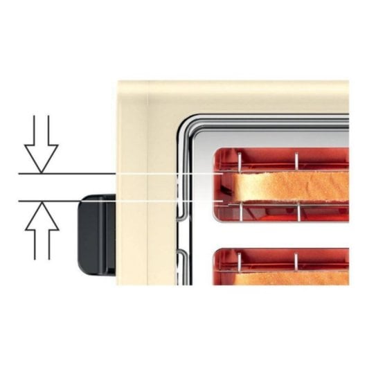Tostadora Bosch TAT4P427 970W Crema y Negro - 2 Rebanadas, Control Giratorio