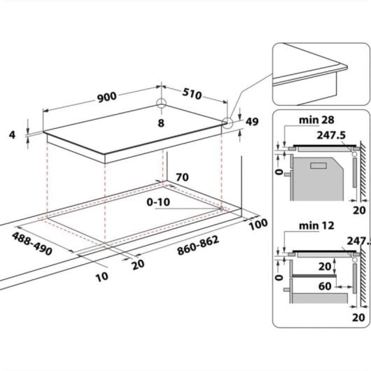 Hotpoint HT 1090 BA Induktionskochfeld Schwarz 90 cm 5 Kochzonen Touch-Bedienung