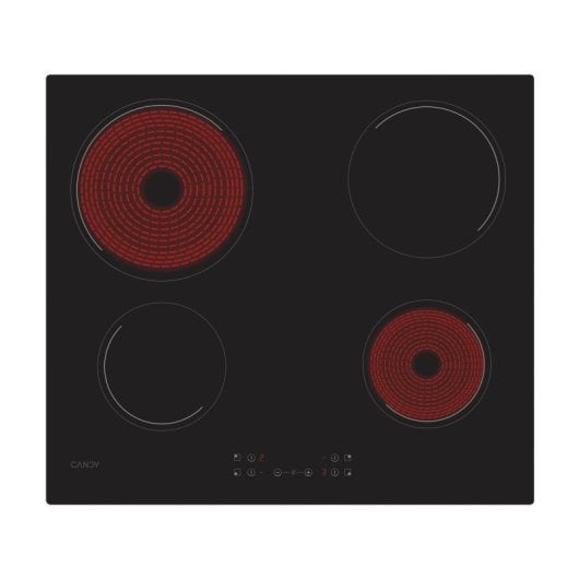Placa Vitrocerámica Candy CH64CCB/4U2 59cm 4 Zonas Vidrio Cerámico Negra Integrada