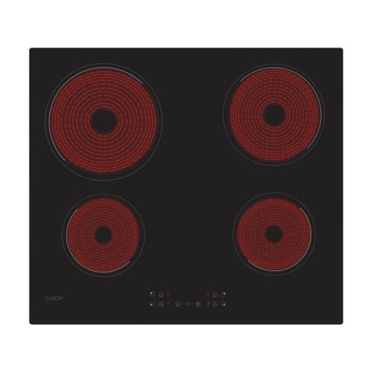 Placa Vitrocerámica Candy CH64CCB/4U2 59cm 4 Zonas Vidrio Cerámico Negra Integrada