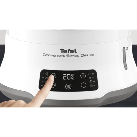 Máquina de Cocción al Vapor Tefal VC502D10 900W, 3 Cestas, Acero Inoxidable, Pantalla Táctil, Blanco
