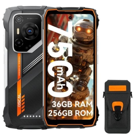 OSCAL Pilot 3 12GB/256GB/6.78" Preto/Laranja
