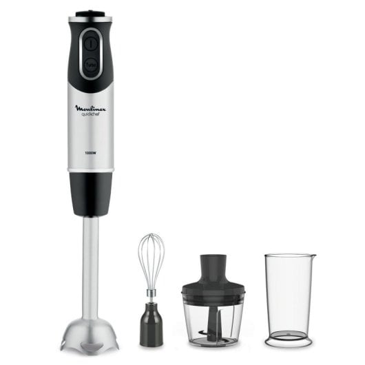 Batidora de inmersión 1000W acero inoxidable, 10 velocidades + turbo, 0.8L, picadora y vaso medidor