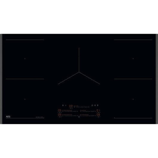 Placa de Indução AEG 5 Zonas 7350W Preto Integrado 90 cm Touch Control