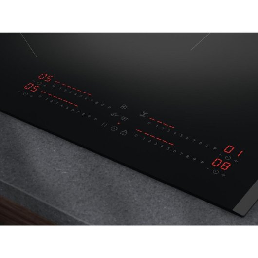 Placa de Inducción AEG TI84IB30FB 80cm 4 Zonas 7350W Stop&Go Hob²Hood Negra Integrada