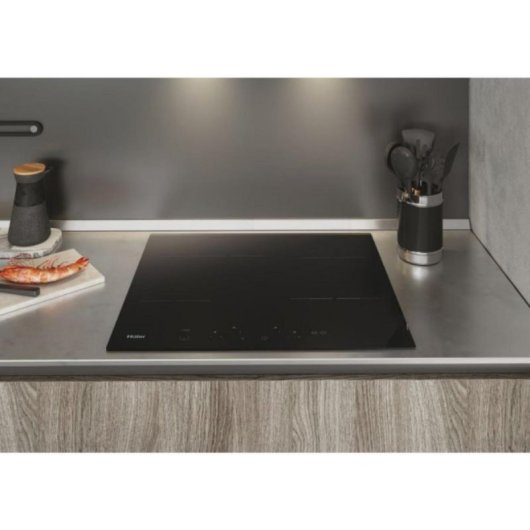 Placa Elétrica Haier HAH64EXCP 4 Zonas 4900W Preta 59 cm Integrada Touch