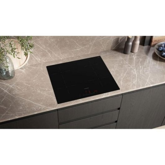 Placa de inducción Siemens EH601HEB1E 60 cm 4 zonas, Touch Control, Vidrio cerámico, Negro