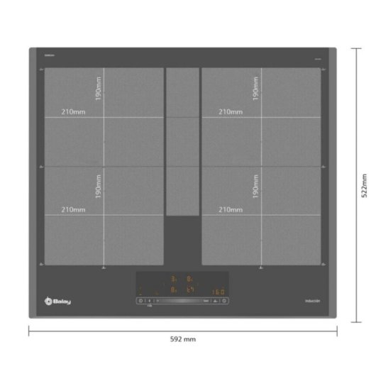 Plaque à Induction Balay 3EB960AH 7400W, 60 cm, 2 Zones de Cuisson, Verre Céramique