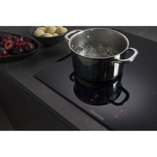 Placa Indução Hisense 4 Zonas 7200W Vidro Cerâmico Preto Touch LED Temporizador