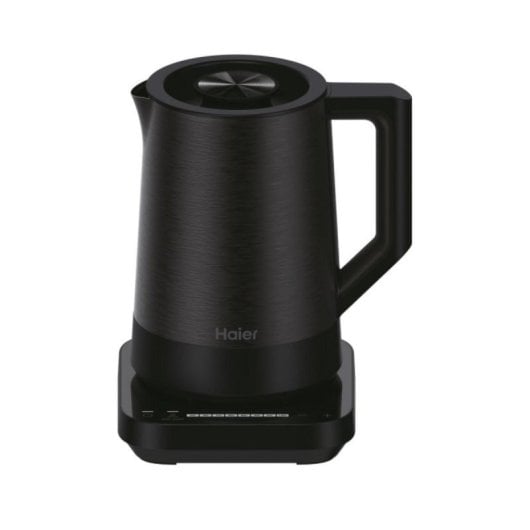 Haier HKE5A 011 schwarzer Edelstahl Wasserkocher 1,7L 2200W mit 7 Temperaturstufen
