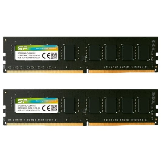 Memoria RAM Silicon Power SP016GBLFU266X22 16GB 2x8GB DDR4 UDIMM 2666MHz CL19