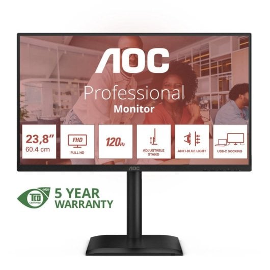 Moniteur AOC 24E4CV 24" Full HD 120Hz IPS USB-C Haut Parleurs