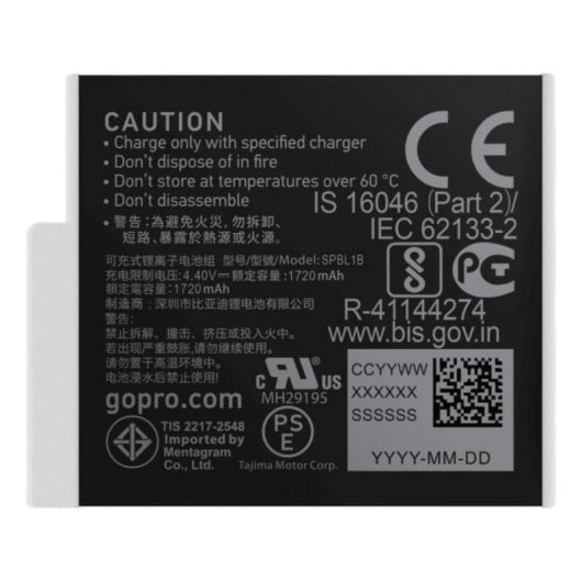Batteria GoPro ADBAT-011 1720mAh Li-Ion Compatibile HERO9 HERO10 Nera