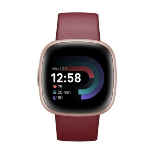 Google Fitbit Versa 4 GPS NFC 40,5mm Écran Tactile Aluminium Rouge S/L Étanche SpO2 Cardio