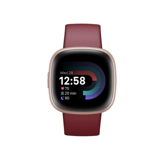 Google Fitbit Versa 4 GPS NFC 40,5mm Écran Tactile Aluminium Rouge S/L Étanche SpO2 Cardio