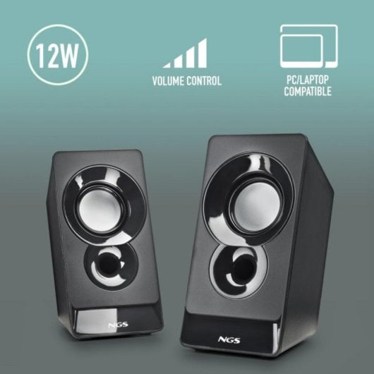Altavoces NGS 2.0 Alámbricos USB 12W compactos con control de volumen