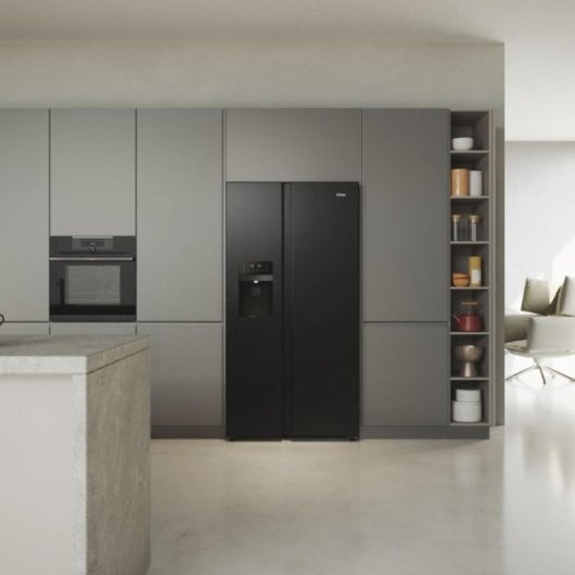 Frigorífico Haier Haier SBS 90 Serie 5 HSR5918DIPB Americano D Negro Dispensador Agua/Hielo No Frost