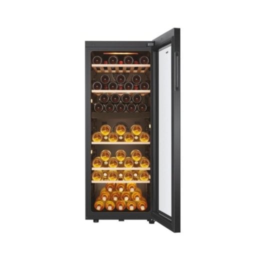 Cava de Vino Haier HWS79GDG 79 Botellas Negro, 2 Zonas, LED, Silenciosa, Wi-Fi, Clase G