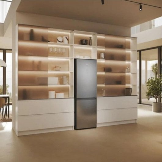 Frigorífico Haier 2D 60 Serie 3 HDPW5618DNPK Combi 185cm 352L D Inox No Frost WiFi My Zone Pro Air
