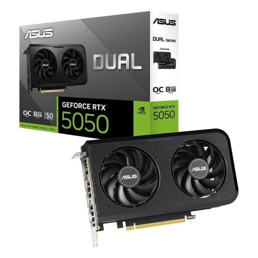 Placa gráfica ASUS Dual GeForce RTX 5050 OC 8GB GDDR6 Reflex 2 RTX AI DLSS4