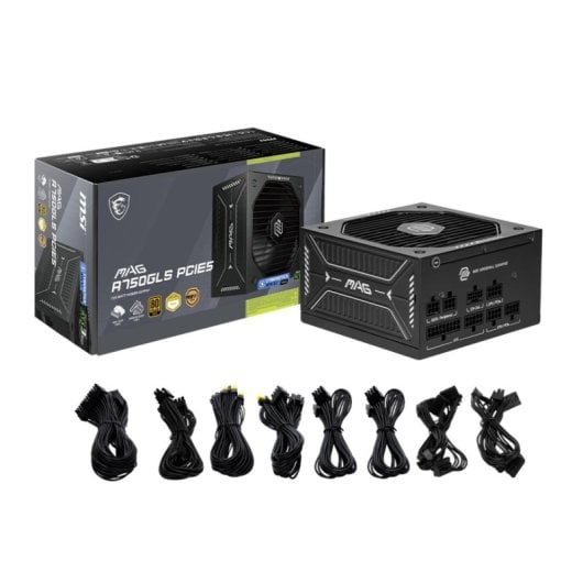 Fuente de Alimentación MSI 750W 80 PLUS Gold MAG A750GLS PCIE5 Modular Ventilador 135mm