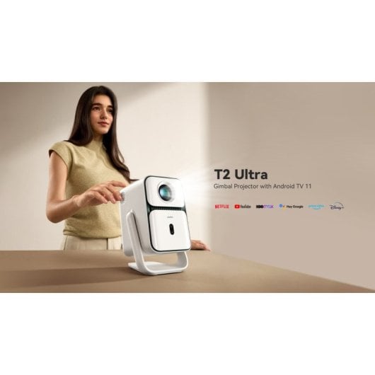Proiettore Wanbo T2 Ultra FullHD 500 ANSI Lumen Android TV 11 + borsa per il trasporto grigio chiaro