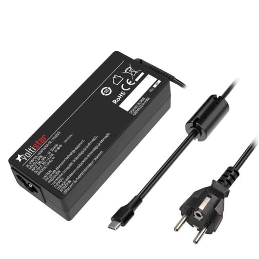 Carregador USB-C multivoltagem para portátil 5V-20V 3,25A 65W preto