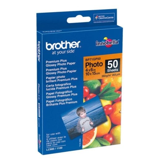 Papel Fotográfico Glossy Premium Plus 10x15cm 50 Hojas 260g/m² Blanco Resistente