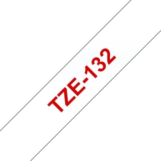 Cinta Brother TZe-132 12mm Roja sobre Transparente Laminada Resistente 8m Rotuladoras