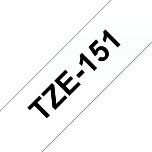 Cinta laminada 24mm - Noir sur transparent, TZe, 8m, Brother