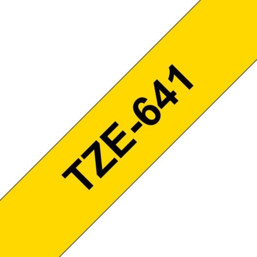Brother TZE-641 Laminierband 1,8 cm Breit Schwarz auf Gelb, 8 m Länge