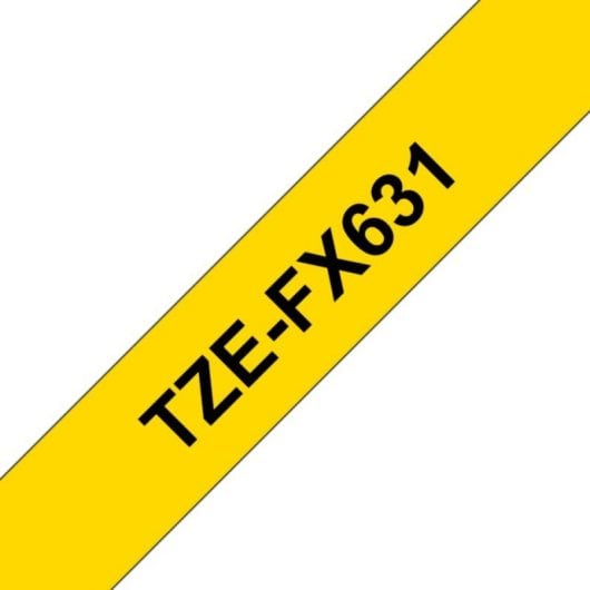 Étiquettes flexibles Brother TZE-FX631, Jaune, Transfert thermique, 1,2 cm, 8 m