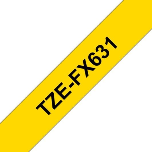 Étiquettes flexibles Brother TZE-FX631, Jaune, Transfert thermique, 1,2 cm, 8 m