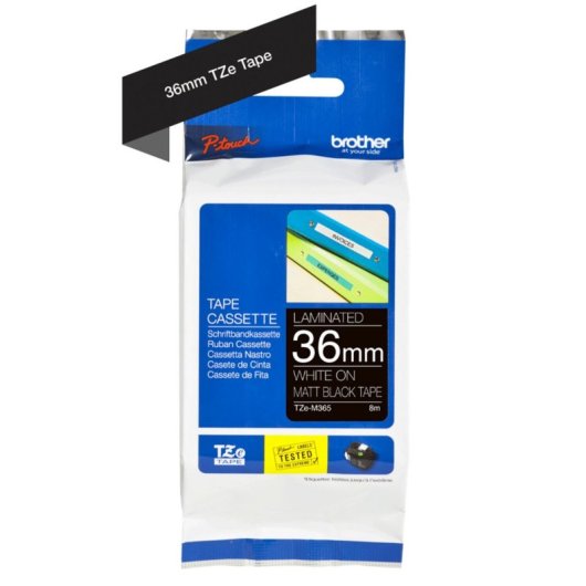 Brother TZE-M365, Blanc sur noir, TZe, Noir, Impression thermique, 8m de longueur