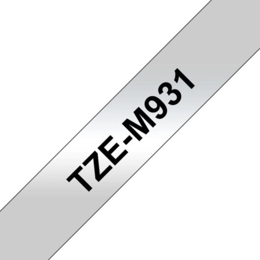 Cinta Brother TZe Nero su Argento 1,2 cm TZe Premium Per Tagging e Segnaletica