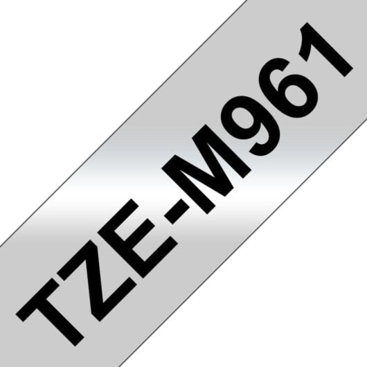 Cinta Brother TZE-M961 Plata 3,6 cm 8 m Alta Durabilidad para Etiquetas Premium