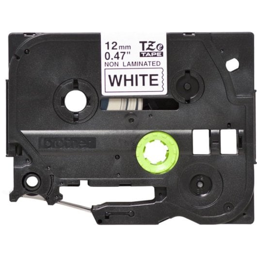 Ruban Brother TZE-N231 Noir sur blanc, 1,2 cm x 8 m, Compatibilité PT-200 à PT-9600