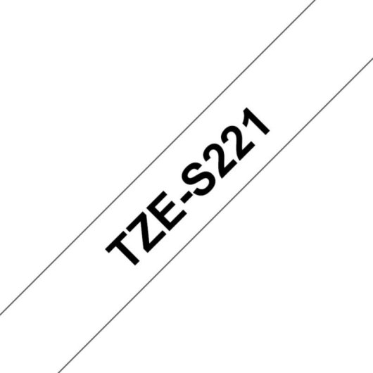 Cinta Brother Laminada TZ 9mm Extra Fuerte Adhesivo Alta Resistencia 8m Negro sobre Blanco