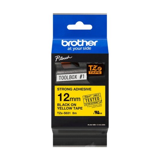 Cinta Brother TZe-S631 TZ 1,2 cm x 8 m Resistente para Superficies Rugosas