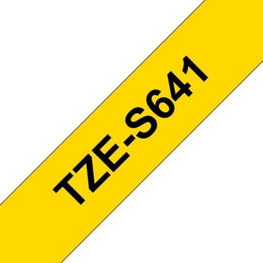 Brother TZE-S641 Noir sur jaune, Cinta TZ, 1,8 cm, Compatible Brother