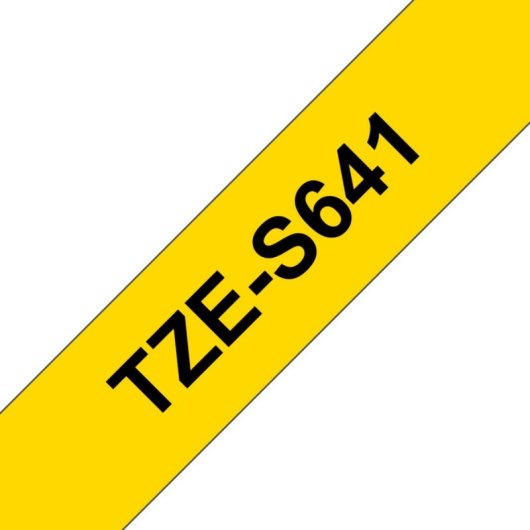 Brother TZE-S641 Noir sur jaune, Cinta TZ, 1,8 cm, Compatible Brother