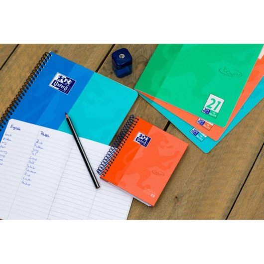 Cuaderno A6 120 hojas cuadriculadas, tapa dura, espiral twin, colores surtidos, pack de 5