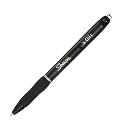 Penna Gel Retrattile Nera Medio 0,7 mm con Clip e Asciugatura Rapida - Confezione da 12