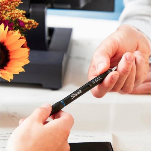 Penna Gel Retrattile Nera Medio 0,7 mm con Clip e Asciugatura Rapida - Confezione da 12