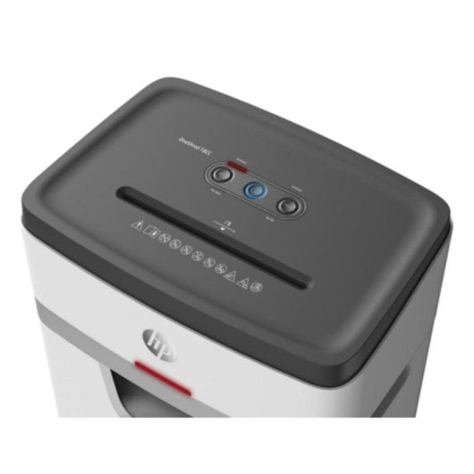 Destructora HP OneShred 18CC 18 hojas, corte en partículas P-5, 25L, 65dB, blanco/negro